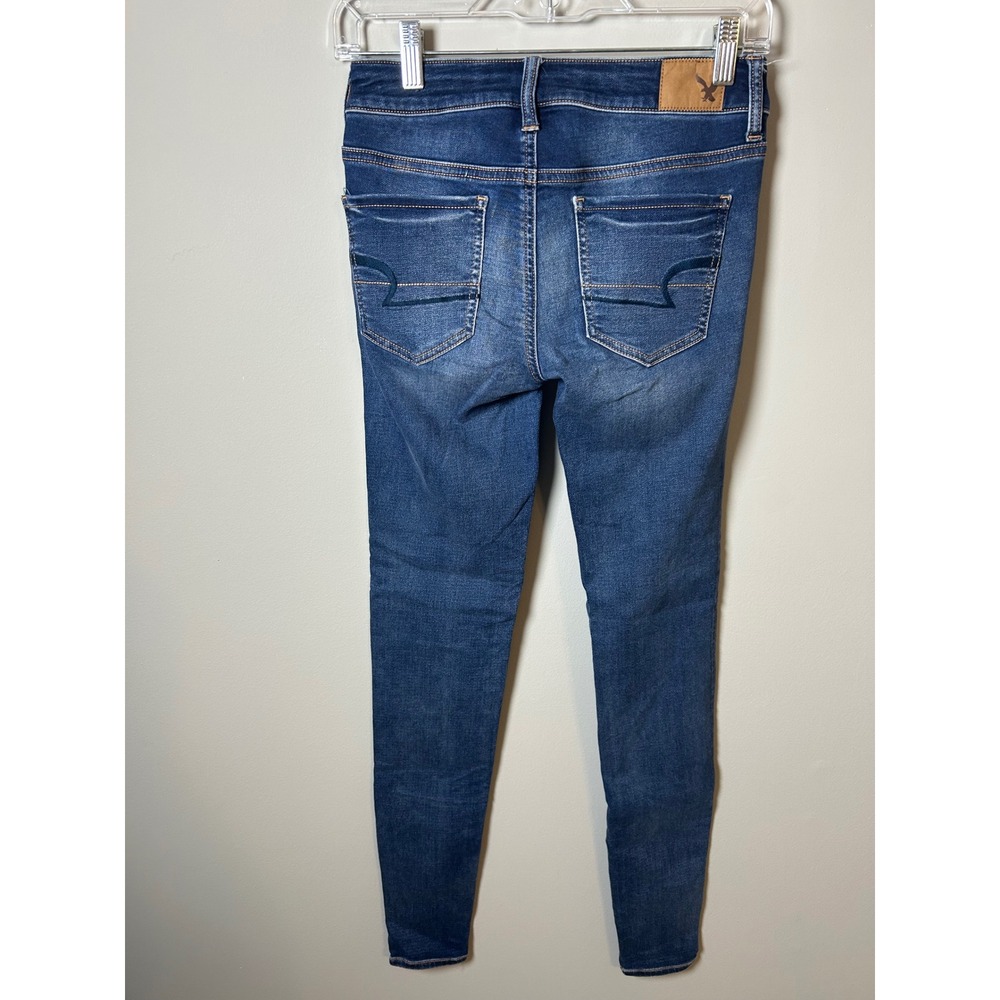 American Eagle Outfitters Jeggings Dark Wash Skinny Jeans Size 2 X-Long - Picture 5 of 6